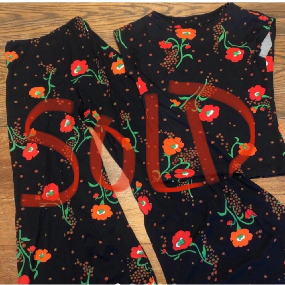 Vintage Poppy Print Two-Piece Set